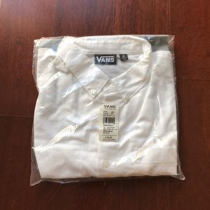 NWT White and Grey Vans Collar Shirt